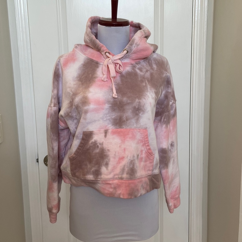 Pink tie dye hoodie, size small